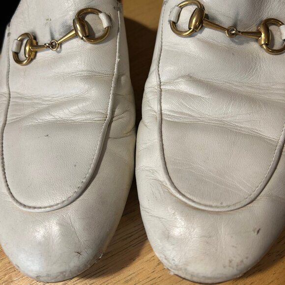 Womens Gucci Princetown White Horsebit Leather Slip-On Mules 39 US/9 - Picture 15 of 16